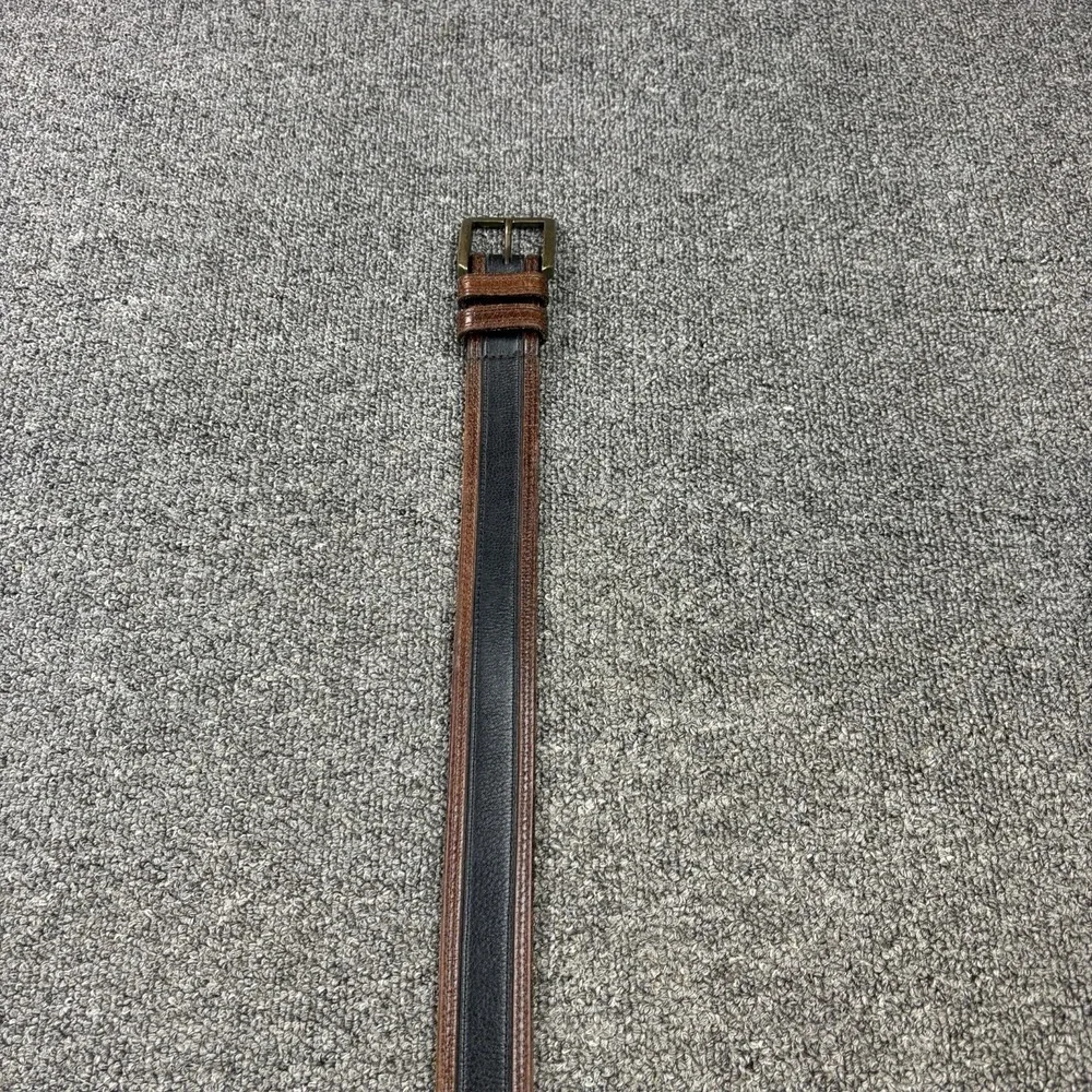 Allen Edmonds Leather Belt Mens 38 Brown Black Two Tone Casual USA Brass Buckle